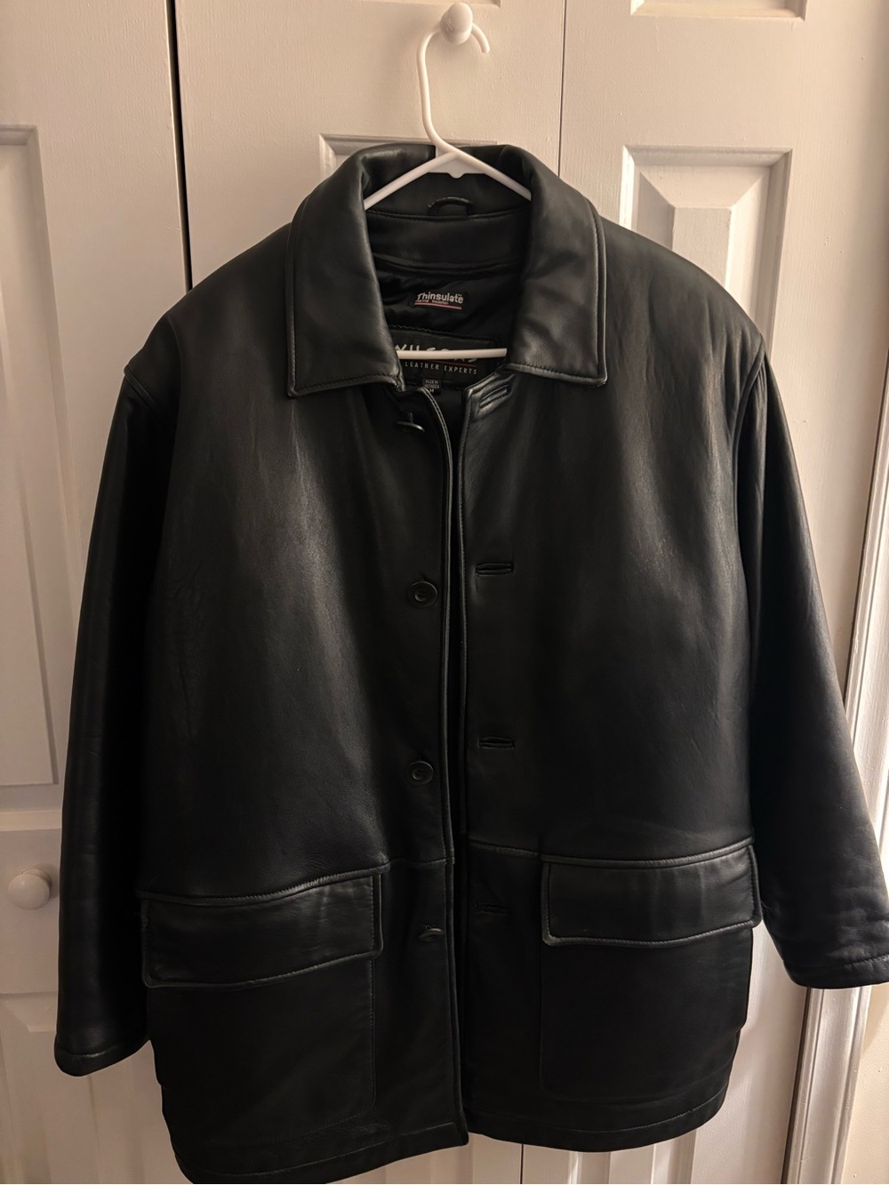 Wilson’s 100% Genuine Leather Jacket Men’s M Black Thinsulate Lined